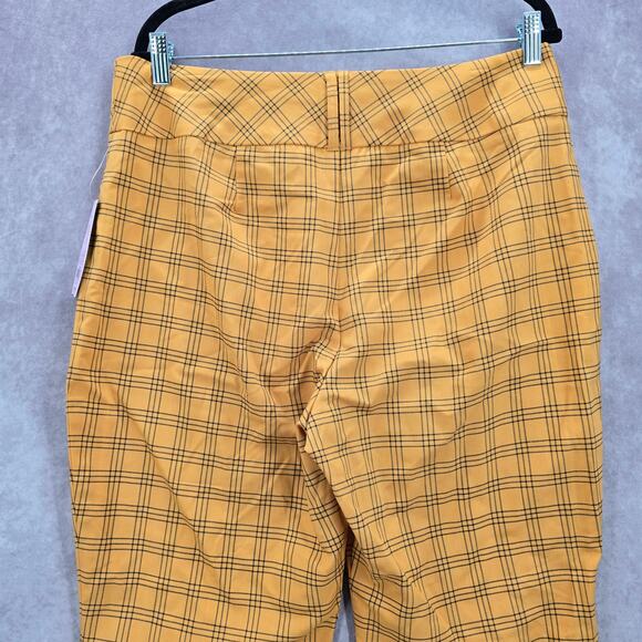 Wild Fable Yellow Plaid Straight Boho Flare Wide Leg Dress Bottom Pants Plus 16 - Picture 6 of 8